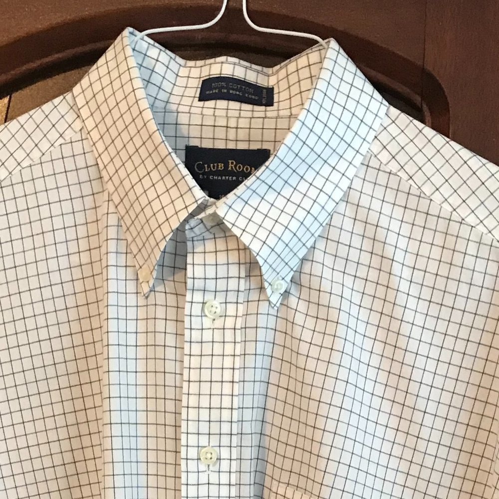 CHARTER Club Men's Long Sleeve Button Down Shirt Size 16 1/2 X 36/37